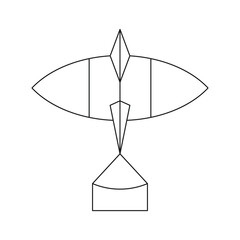 line art illustration of a kite