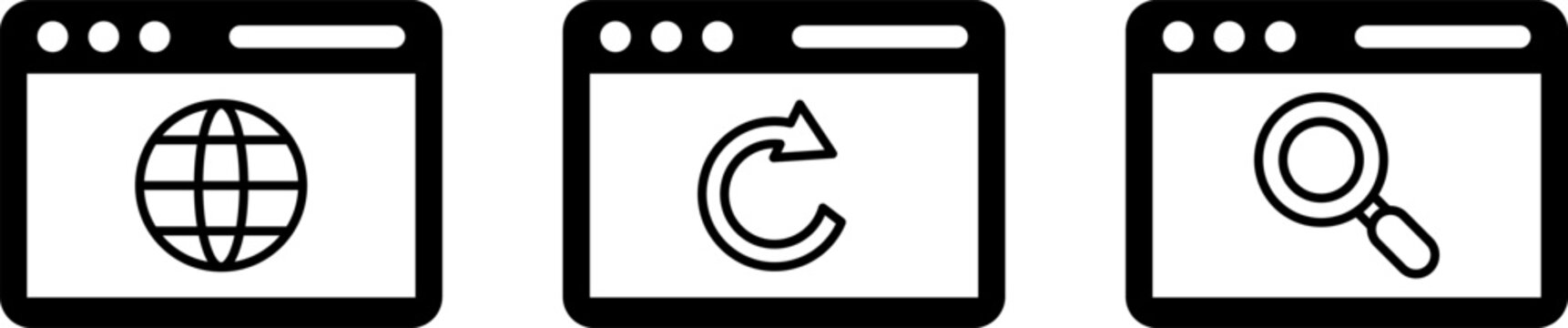 Browser window icons collection