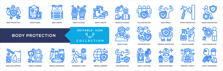 Blue - Body Protection Icon Collection