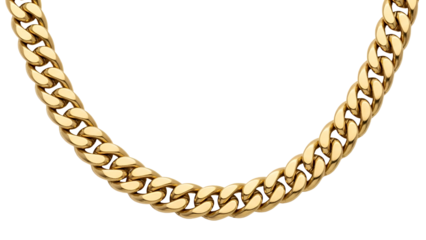 Luxurious gold chain on black background