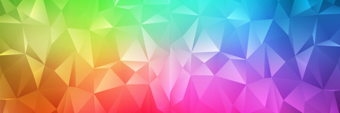 Multicolor polygonal illustration, which consist of triangles. Geometric background in Origami style with gradient. Triangular design for your business. Rainbow, spectrum image.