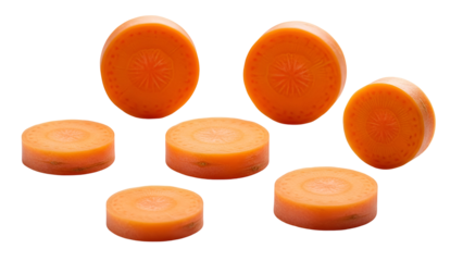 Vibrant orange soap bars floating on black background