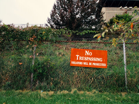 Hand Painted No Trespassing Sign