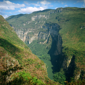 Landscape of a valley in Chiapas Mexico 