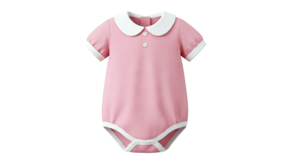 Pink Baby Bodysuit with Peter Pan Collar