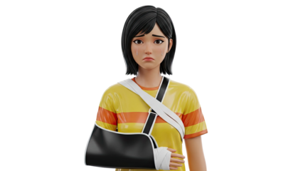 Sad Child with Arm in Sling