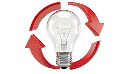 Lightbulb with Recycling Arrows