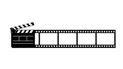 Film reel with clapperboard