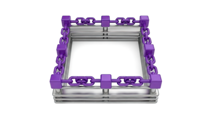 Purple Chain Encasing a Metal Frame