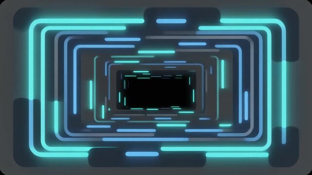 Dynamic glowing lines forming a futuristic digital data tunnel, creating an abstract pathway with vibrant blue light effects