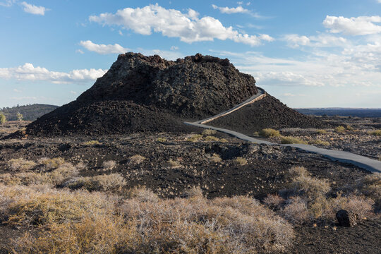 Volcanic mound in desert