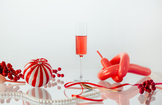 Drinks and decorations /Christmas season.