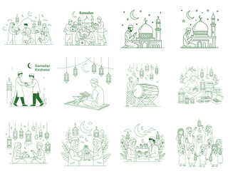 Ramadan Kareem Islamic Celebration Icons