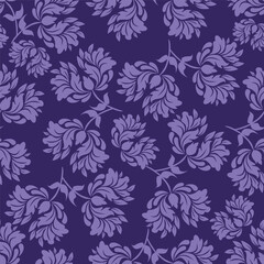 Seamless vintage floral pattern with delicate flowers and leaves for a decorative fabric textile fashion print or wallpaper design