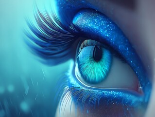 AI guardian eye concept mysterious futuristic tone cinematic lighting macro close-up, Realistic Photo