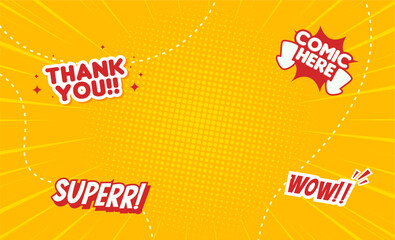 Comic blannk background with comic text