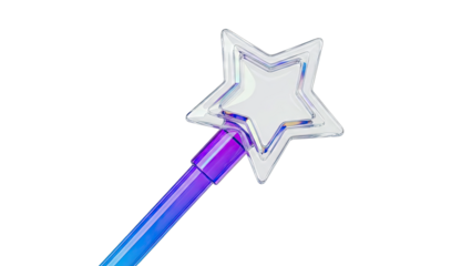 Crystal Star Wand with Gradient Handle