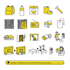 防災防犯イラストセット