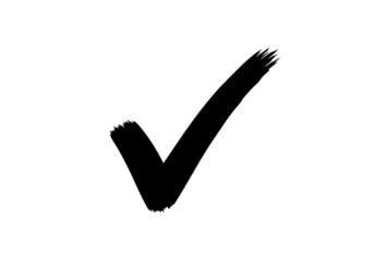 Hand-drawn checkmark icon isolated on transparent background