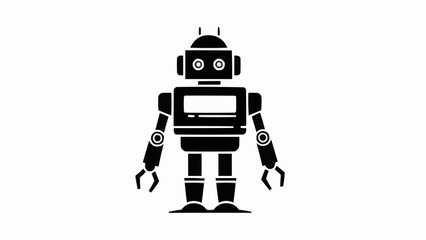 Fototapeta premium Retro Robot Silhouette - Classic Design and Nostalgic Appeal.