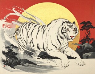 白虎　神獣　イラスト