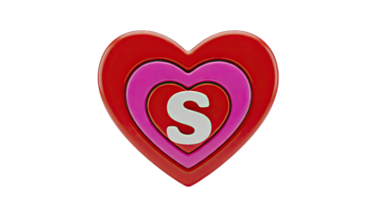 Layered Heart with Letter S