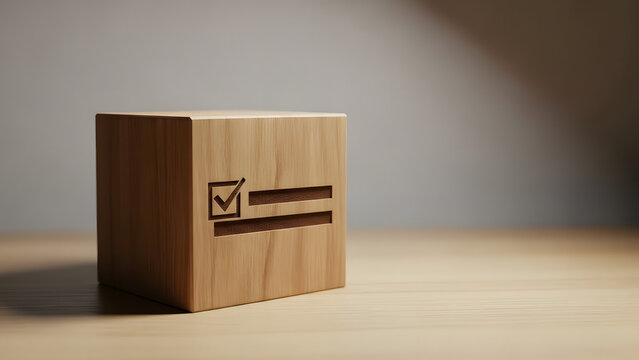A cardboard box and an open book rest on a brown wooden floor near ABC alphabet blocks and a toy letter cube for an education business concept - Powered by Adobe