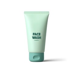 face wash tube packaging 3d rendering isolated on white background cartoon plastic style icon