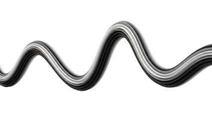Abstract Swirling Black and White Ribbon