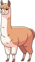 Obraz premium Cartoon Alpaca Adorable and Playful Illustration of a South American Animal in a Simple Style