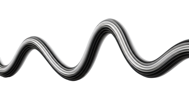 Abstract Swirling Black and White Ribbon - Powered by Adobe