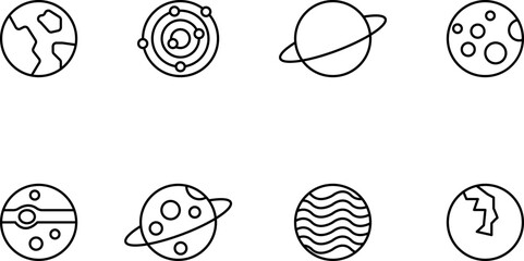 Planets Line icons © Fahad