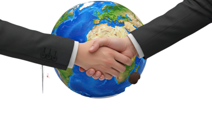 Business Handshake Over the Globe
