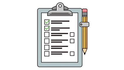 Checklist on clipboard with pencil