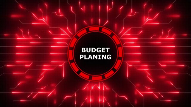 Animated budget planning concept depicting financial strategies and technological integration, 4k video