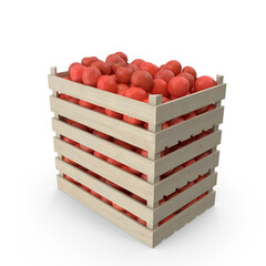 crates of tomatoes isolated