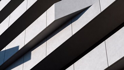 線と質感が織りなす抽象的ミニマル建築ディテール写真