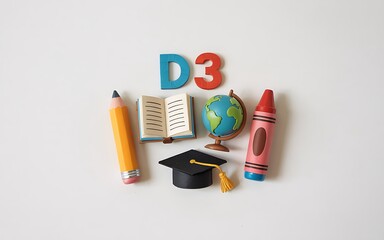 Celebrating educational milestones with colorful symbols
