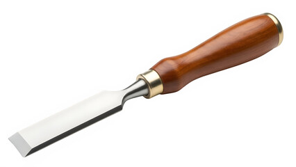 Woodworking Tool Used for Carving With a Wooden Handle and Metal Blade, isolated on white or transparent background. PNG