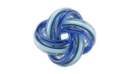 Interlocking Blue Glass Tubes forming a Knot