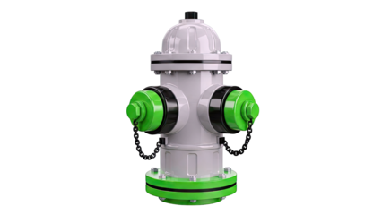 Modern Gray and Green Fire Hydrant