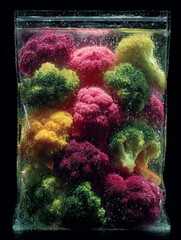 Vibrant Rainbow Cauliflower and Broccoli Mix in Frozen Bag