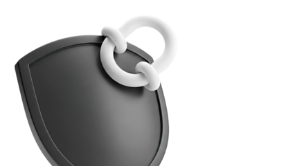 3D Render of a Shield with a Chain Link