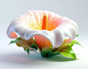 A stylized calla lily with vibrant colors, and smooth textures