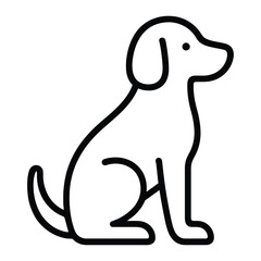 Minimalist Dog Outline Vector Icon for Pet Care and Veterinary Branding