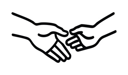 Obraz premium Helping Hands Icon - Partnership and Support Symbol