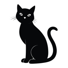 Minimalist Cat Silhouette Vector Icon for Pet Care Branding and Feline Symbols