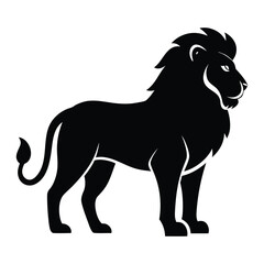 Majestic Lion Silhouette Vector Icon for Safari Branding and Leadership Symbols
