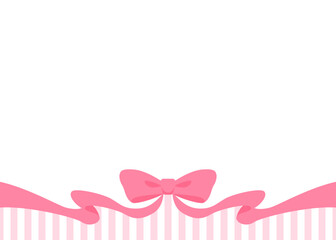 リボンのデコレーションフレーム、ストライプ柄の背景