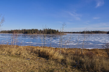 Astotin Lake Freezing in Autumn